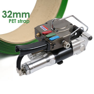 Beli Portable Pneumatic Baling Press 32mm PP/PET Strap 6000N Tension Force Handheld Pneumatic Strapping Tool Palet strapping machine online manufacture